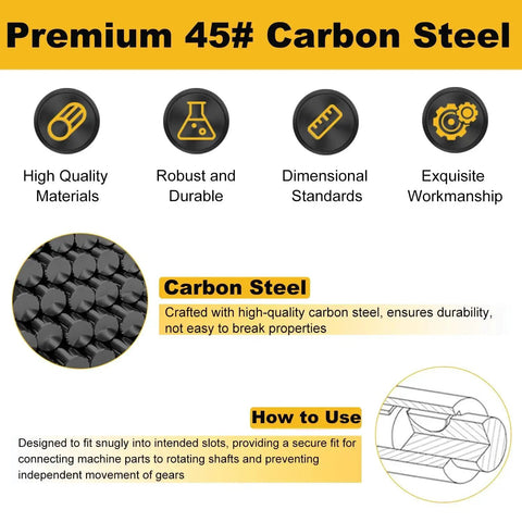 80 Pcs Woodruff Key Assortment Kit Metric Carbon Steel Black Half Moon Keys For Keyways Flywheels Pulleys Shafts And Fasteners In Automotive And Industrial Machinery Eight Sizes With Ten Pieces Each