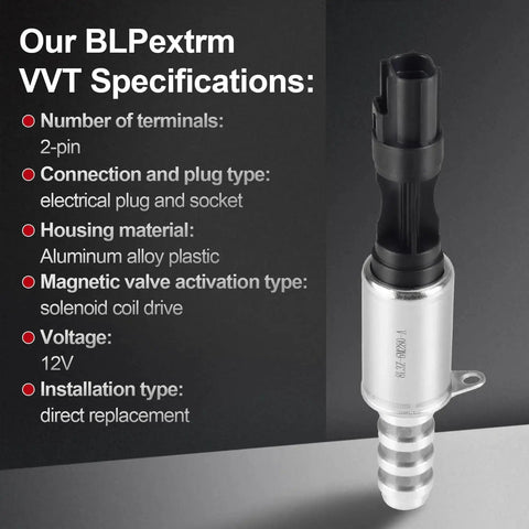VVT Solenoid Replacement For Ford F150 Explorer Expedition Mustang Lincoln Navigator Lincoln Mark LT 4.6L 5.4L V8 Camshaft Position Actuator Solenoid 8L3Z 6M280 A 2 Pack Fits 3L3Z 6M280 EA 3L3Z6M280EA with aluminum alloy plastic housing and 2-pin connection