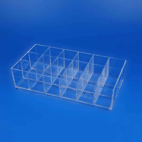 18-Section Drawer Organizer In Industrial Grade Clear Acrylic For Jewelry Makeup Cosmetics Craft Supplies And Office Essentials