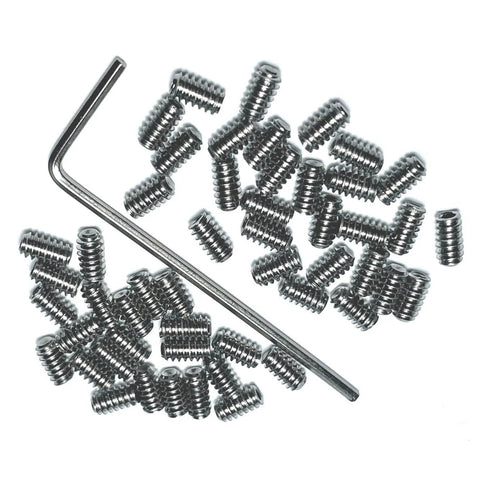 25 Piece 5-40 X 1/4 Inch 304 Stainless Steel Hex Socket Set Screws Grub Screws With 1/16 Inch Allen Wrench on white background