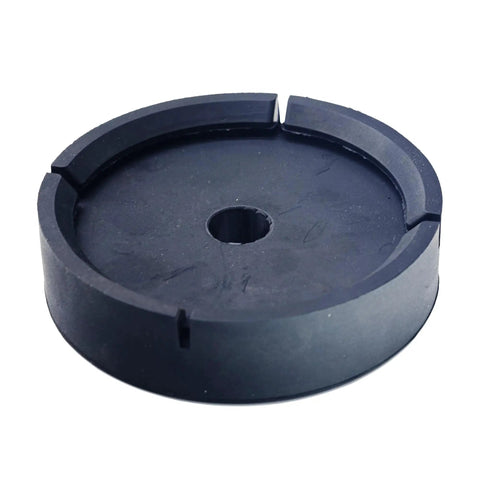 Round black rubber pad with center hole, used for Electric Trailer Tongue Jack 3500Lbs A Frame Lift 18 Inch 12V DC Heavy Duty