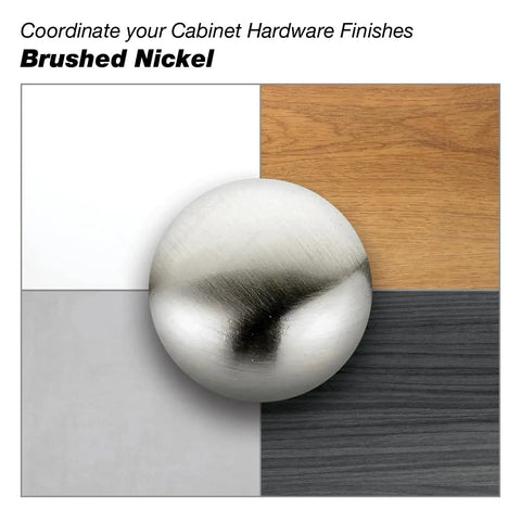 Brushed nickel finish sample for 3 Inch Center To Center Brushed Nickel Traditional Cup Shaped Cabinet And Drawer Pull Handle