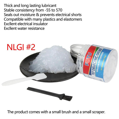 Dielectric Grease For Electrical Connectors And Battery Terminals, Spark Plugs, And O Ring Seals, 4 Oz pack with brush and scraper