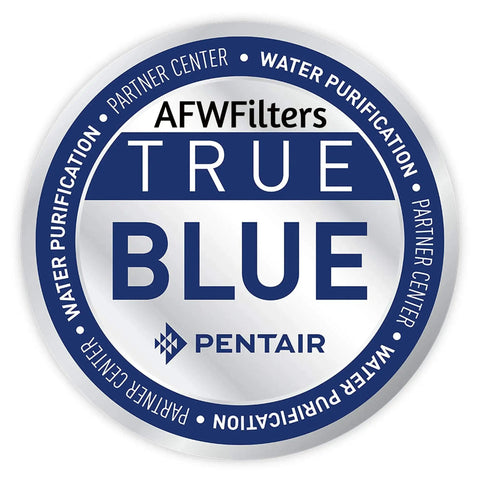 AFWFilters True Blue water purification badge with Pentair logo