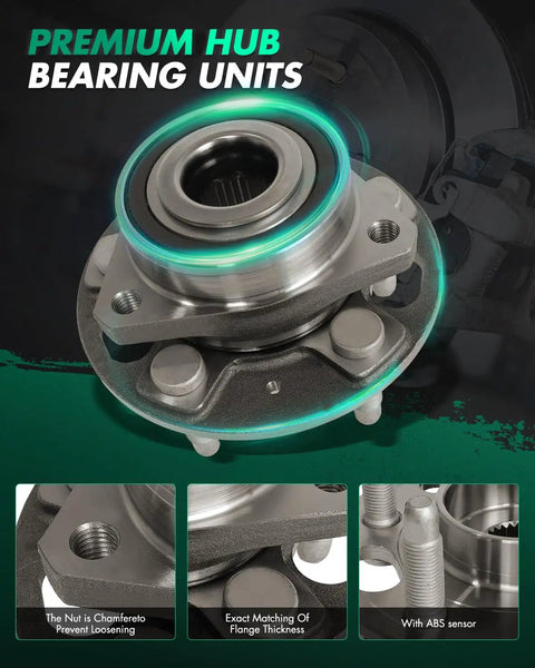 2 Pack Wheel Hub Bearing Set For Chevrolet Equinox GMC Terrain Buick Allure Regal Malibu Cadillac XTS Front And Rear 5 Lugs ABS Hub Bearing Assembly Fits 2010 2017 2013 2016 Vehicles, premium hub bearing units
