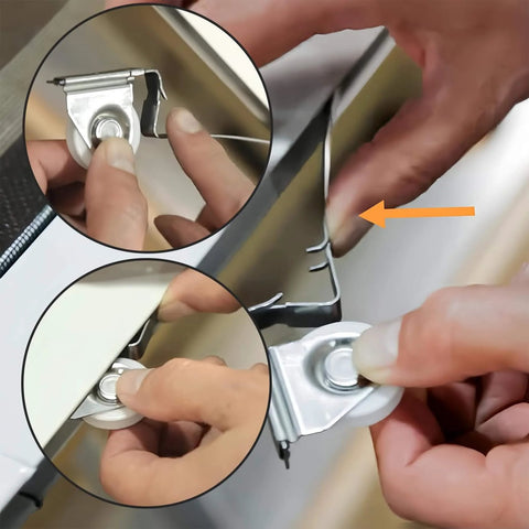 Installation of Upper Sliding Screen Door Rollers Replacement Part 1997063 with 1-1/4 Inch Nylon Concave Wheels