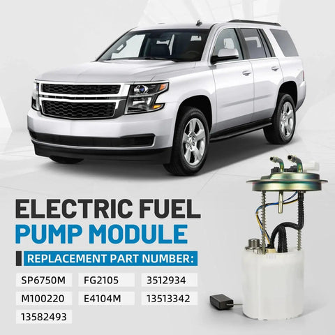 Drop In Electric Fuel Pump Module Replacement SP6750M For 2015 To 2019 Cadillac Escalade 6 2L Engine And 2015 To 2019 Chevrolet Tahoe 5 3L Engine And 2015 To 2019 GMC Yukon 5 3L Engine With Pressure Sensor And Sending Unit shown with SUV