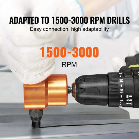 Dual Head Sheet Nibbler Metal Cutter Power Drill Attachment on metal drill for clean sheet cutting