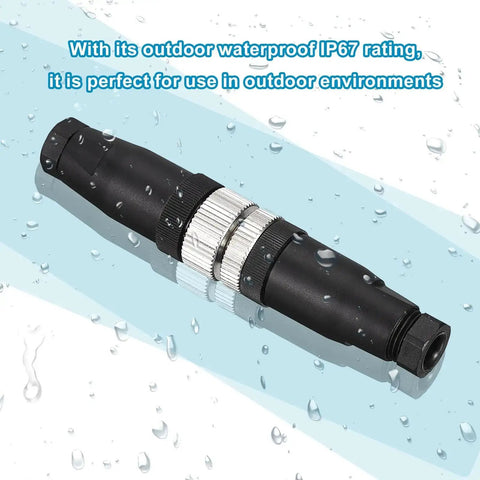 4 Pack M12 4 Pin Aviation Circular Connectors IP67 waterproof for outdoor networks instruments and computer gear close-up view.