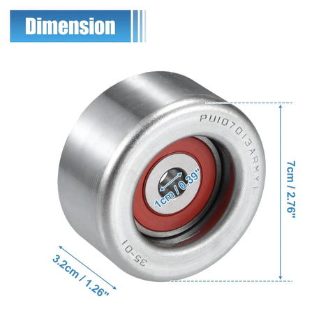 2 Pack Drive Belt Idler Pulley Replacement For Lexus And Toyota Vehicles Heavy Duty Idler Pulleys For ES350 GS350 side view with dimensions