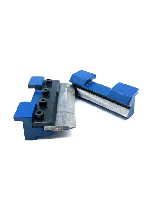 Slick 4 Inch Vise Brake Die Set With Magnetic Side Mount for sheet metal bending, showing removable segmented fingers in detached view.
