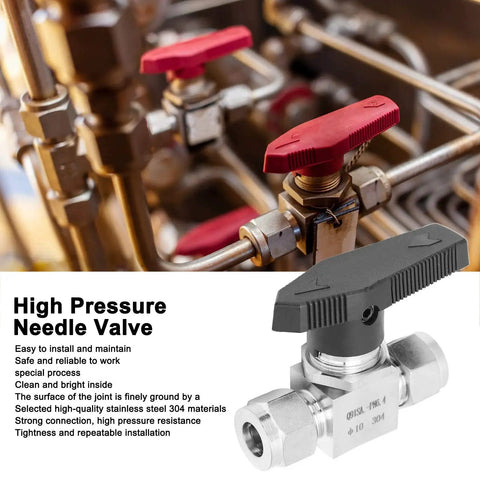 Industrial Grade 304 Stainless Steel Needle Valve For High Pressure Two Way Flow Control In Water Oil Gas Systems With Precision Needle Mechanism DANAIXZ F10 displaying dual outlet configuration