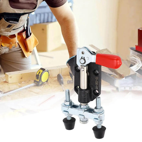 Push Pull Clamp Tool With Quick Toggle, 198 Lbs Clamping Force For Metal Plates And Circuit Boards, ergonomic grip on workbench