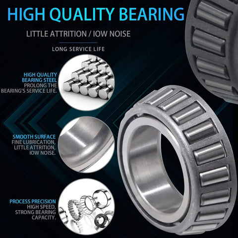 Close-up image of high-quality bearings in the Best Value iBroPrat Boat Trailer Bearing Kit Set For One And One Sixteenth Inch Axles.