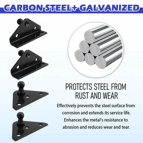 4 Pieces 10mm Ball Stud Mounting Brackets For Heavy Duty Gas Struts Lift Supports with carbon steel galvanization