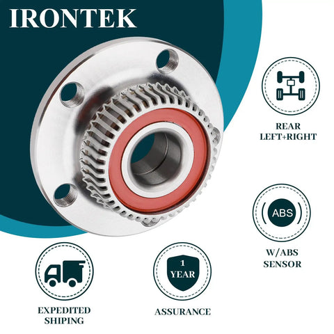 Beefy 2 Piece Rear Wheel Hub And Bearing Kit With ABS For Audi TT 00 06 Quattro And Volkswagen Beetle 98 10, close-up view