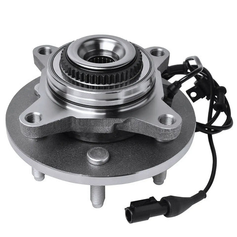 Beefed Up 4WD Front Wheel Bearing Hubs Kit For 2004 2005 2006 2007 2008 Ford F150 2003 2004 2005 2006 Expedition Lincoln Navigator And Mark LT Replacement Wheel Bearing Hubs Assembly, close-up view
