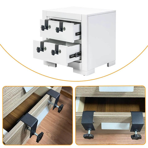 4 Piece Drawer Front Installation Clamps Set Adjustable Drawer Fixing Clips Cabinet Jig C Clamps For Woodworking Durable Quick Fitting