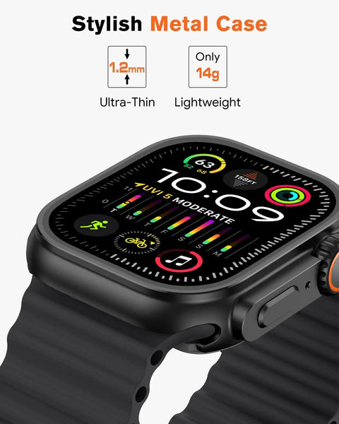 Rugged Metal Case Conversion Kit For 46mm Apple Watch Series 10 And 11 With Back Cover And Ultra Look Protective Bumper