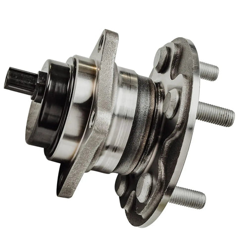 Rear Wheel Bearing Hub Assembly For 2009 2019 Toyota Corolla Sedan 2009 2010 Pontiac Vibe 2009 2014 Matrix 1.8L FWD 5 Lug ABS Sensor Cap 4 Bolt Flange Replacement, side view