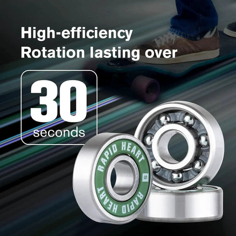 608 2RS Precision Steel Green Bearings 8 Pack For Skateboards Longboards Inline And Roller Skates With Ceramic P5 Zirconia Balls
