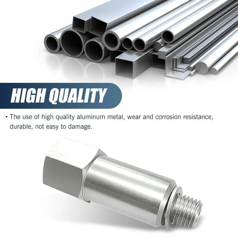 Car Cooling Water Temperature Adapter From M12x1.5 Male To 3/8 NPT Female, alloy extension, shown against metal backdrop