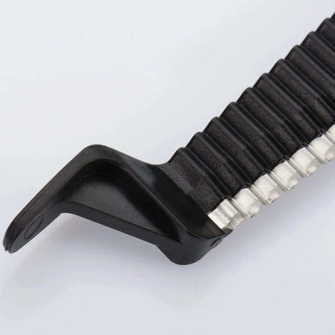 Close-up of Garnetta Crinkle Cutter For Zigzag Slices Perfect For Cheese And Veggies Stainless Steel Blade Made In Germany Dishwasher Safe Durable