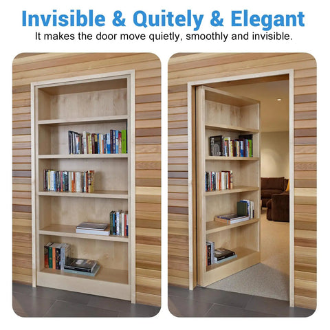 Beefy Hidden Door Hinge Pivot Kit 570 Lbs Heavy Duty Invisible Door Hardware for Secret Rooms and Concealed Bookcases