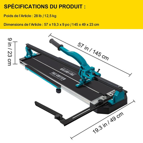 48 Inch Tile Cutter Workhorse With Single Rail And Double Brackets, Manual Tile Cutter With Laser Guide For Precise, Clean Cuts