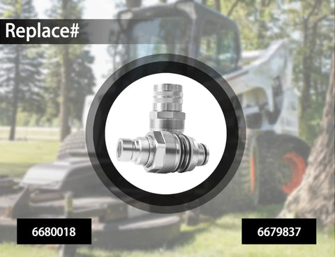 MIKODA hydraulic flat-face coupler kit with male and female connectors, Φ46mm thread for Bobcat loaders