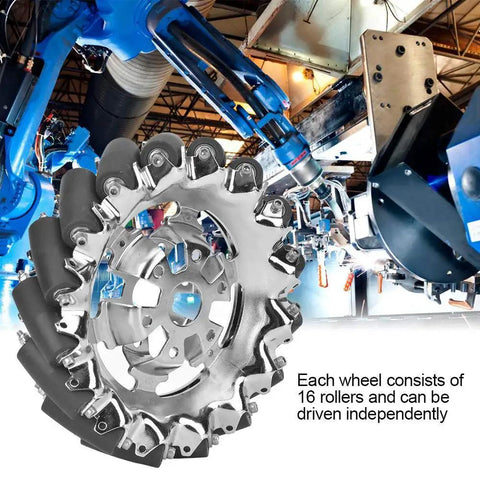 Six Inch Mecanum Wheel Right With Thirty Five Kilogram Load Omni Wheel With Sixteen TPU Rubber Rollers for Robots
