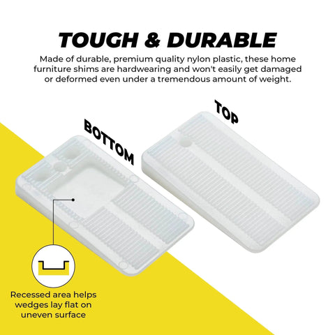 Plastic Furniture Leveling Shims 30 Pack Wobble Free For Uneven Floors Tables And Toilets Wedges Levelers Top View