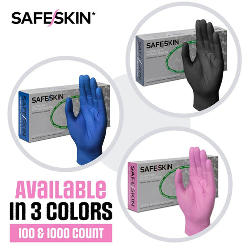 Image showing Magenta Nitrile Gloves 2.0 Mil Large Disposable Powder Free All Purpose 100 Ct with color options.