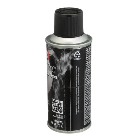 Smoke detector tester aerosol can, 2.5 oz, black label, side view