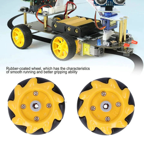 48mm Mecanum Wheel Set For Omnidirectional Robot Cars Pair Of Small Wheels For DIY Robots And Smart Toy Projects High Precision Omnidirectional Drive Quality Assured With 3 Stage Inspection For Reliability