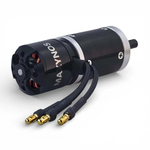 Thor 2830 Planetary Gear Brushless Motor Outrunner 18V with 6mm shaft and wires visible