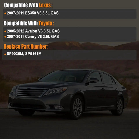 Front view of a sedan compatible with Lexus ES350, Toyota Avalon and Camry fuel pump assembly with sending unit SP9036M SP9161M