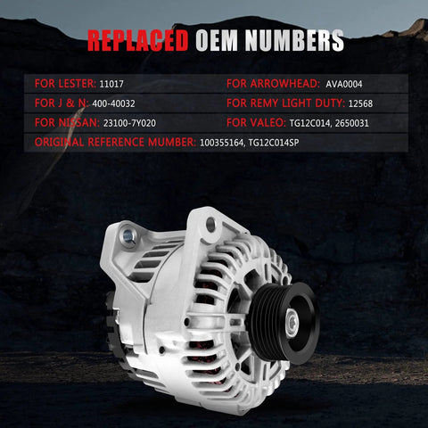 Drop In Alternator Replacement for Nissan Maxima 3.5L V6 2004 2005 2006 2007 2008 Fits SE SL Premium Elite 2004 OEM Quality OE