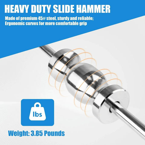Heavy duty slide hammer made of premium 45# steel, part of the CV Axle Puller Tool With Slide Hammer For Front Wheel Drive Vehicles.