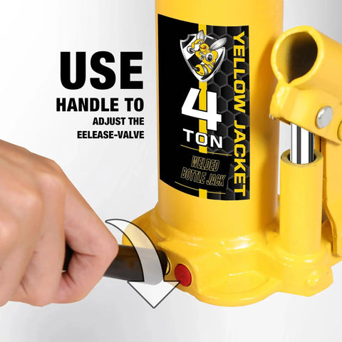4 Ton Multi Directional Welded Bottle Jack With Carrying Case For Car Repair with handle adjustment detail