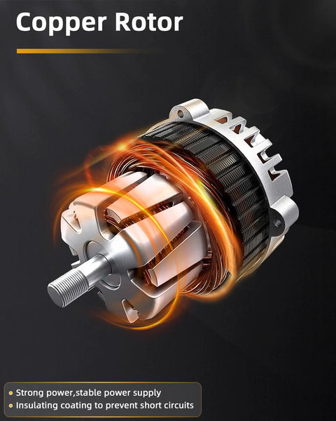 Copper rotor for 90 Amp 12 Volt Alternator Replacement, shows strong power and insulating coating to prevent short circuits.