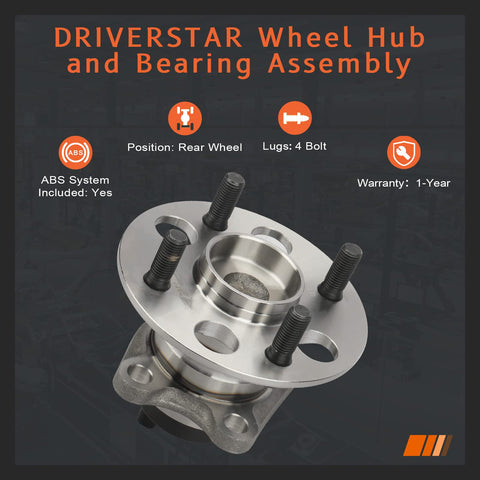 Rear Wheel Hub Bearing Assembly With ABS For Toyota Yaris 2007 2016 4 Lug 1 Rear Fitment For Prius C 2012 2016 And Scion IQ EV 2013