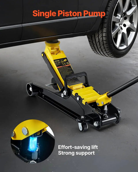 Heavy Duty Floor Jack 2.5 Ton Low Profile With Single Piston Lift Pump for Cars positioned under vehicle for lifting