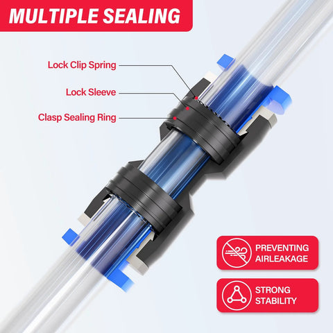 Luxdeng 6mm OD blue push-to-connect tube fitting set, pneumatic PE-6 quick connect, pack of 10