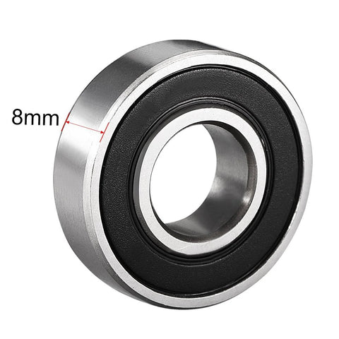 Ball bearing 12x28x8 mm, double sealed, high-carbon steel with black seal