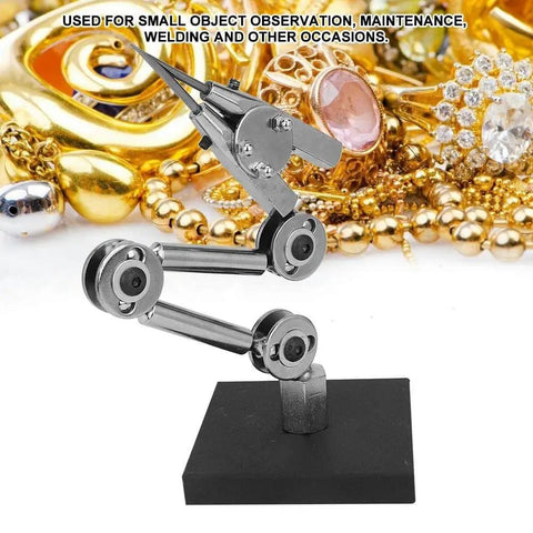 Solder Helping Hands Clamp For Jewelry And Metalwork, Third Hand Solder Iron Stand With Clip, Adjustable Bendable Arms, Stable Steel Base, Welding Fixture For Precision Workbench Projects
