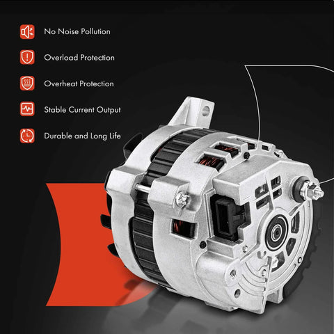 12V 105Amp Alternator For Jeep Cherokee Wagoneer Comanche 1987 To 1990 L6 4.0L With Clockwise 6 Groove Pulley New Replacement Part