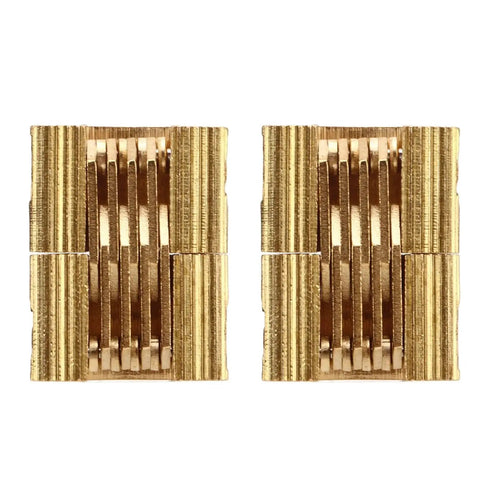 Hidden Copper Hinge Set Two Piece 180 Degree Heavy Duty Hinge For DIY Wood Projects shown in gold finish, side by side
