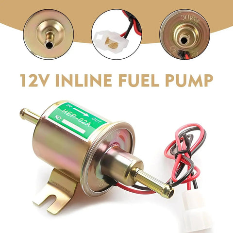 12V Inline Electric Fuel Pump Low Pressure For Cars Trucks Boats Carburetors Lawn Mowers And Generators Copper Clad Metal Build