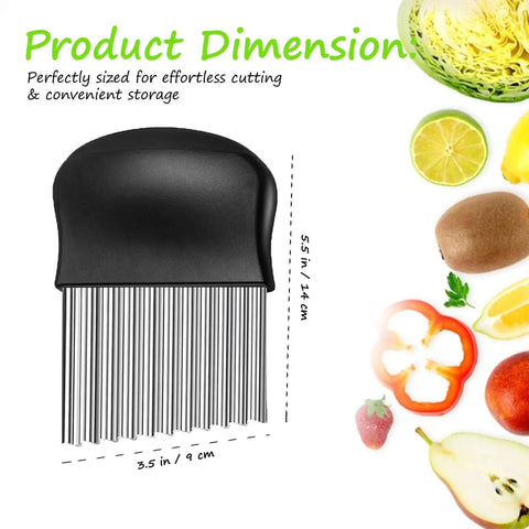 Large Wavy Crinkle Cutter For Potatoes Vegetables And Fruits With Stainless Steel Blade And Easy Plastic Handle dimensions